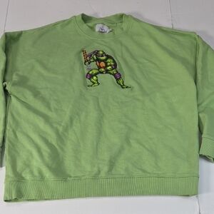 Bricktown Paris Green Ninja Turtle Men's Organic Terry Sweatershirt Limited Ed.